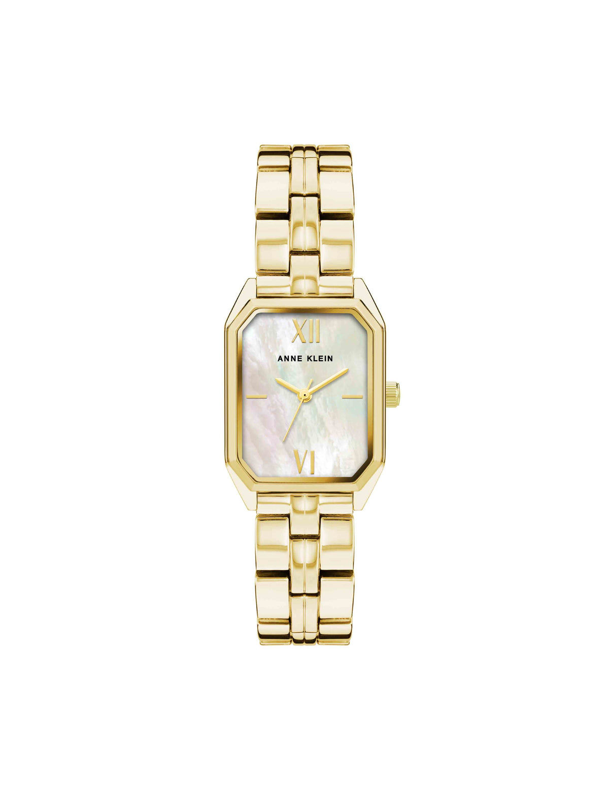 Anne Klein Gold-Tone/Mother of pearl Octagonal Shaped Metal Bracelet Watch