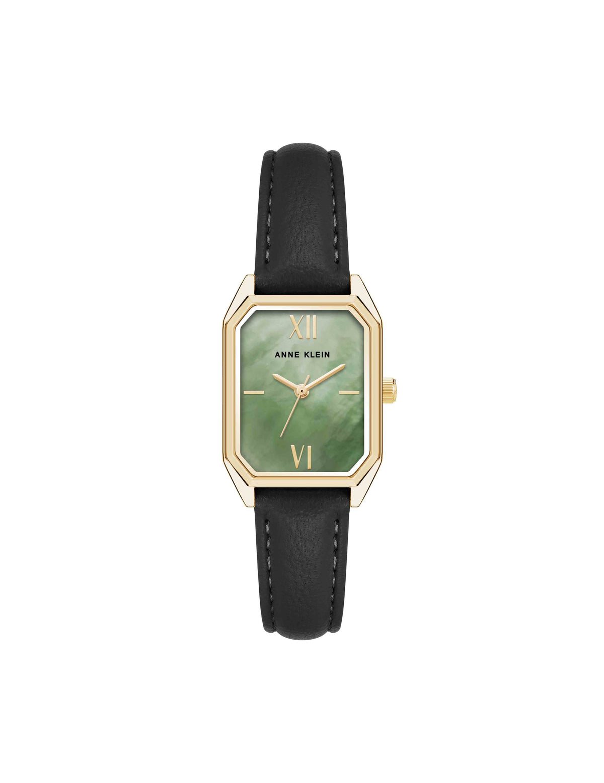 Octagonal Shaped Leather Strap Watch Anne Klein