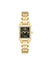 Anne Klein Black/ Gold-Tone Square Watch With Premium Crystal Accents