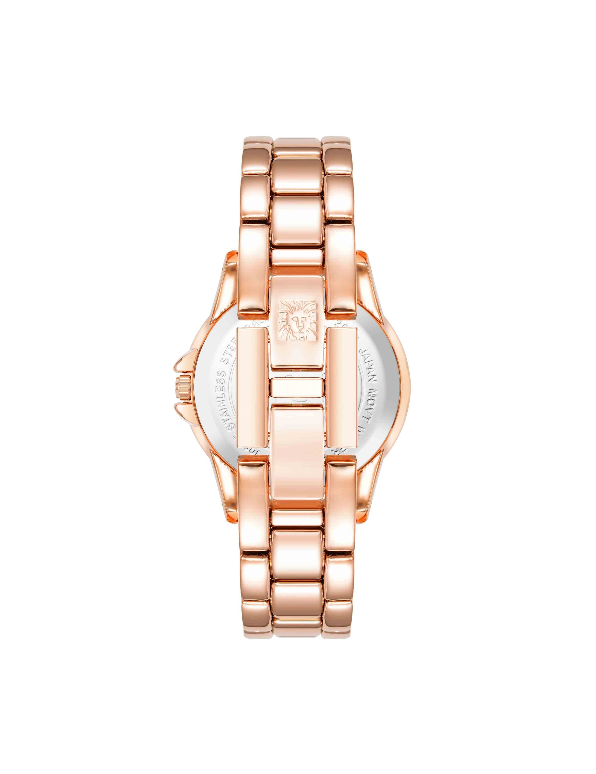 Anne Klein Purple/Rose Gold-Tone Gemstone Dial Bracelet Watch