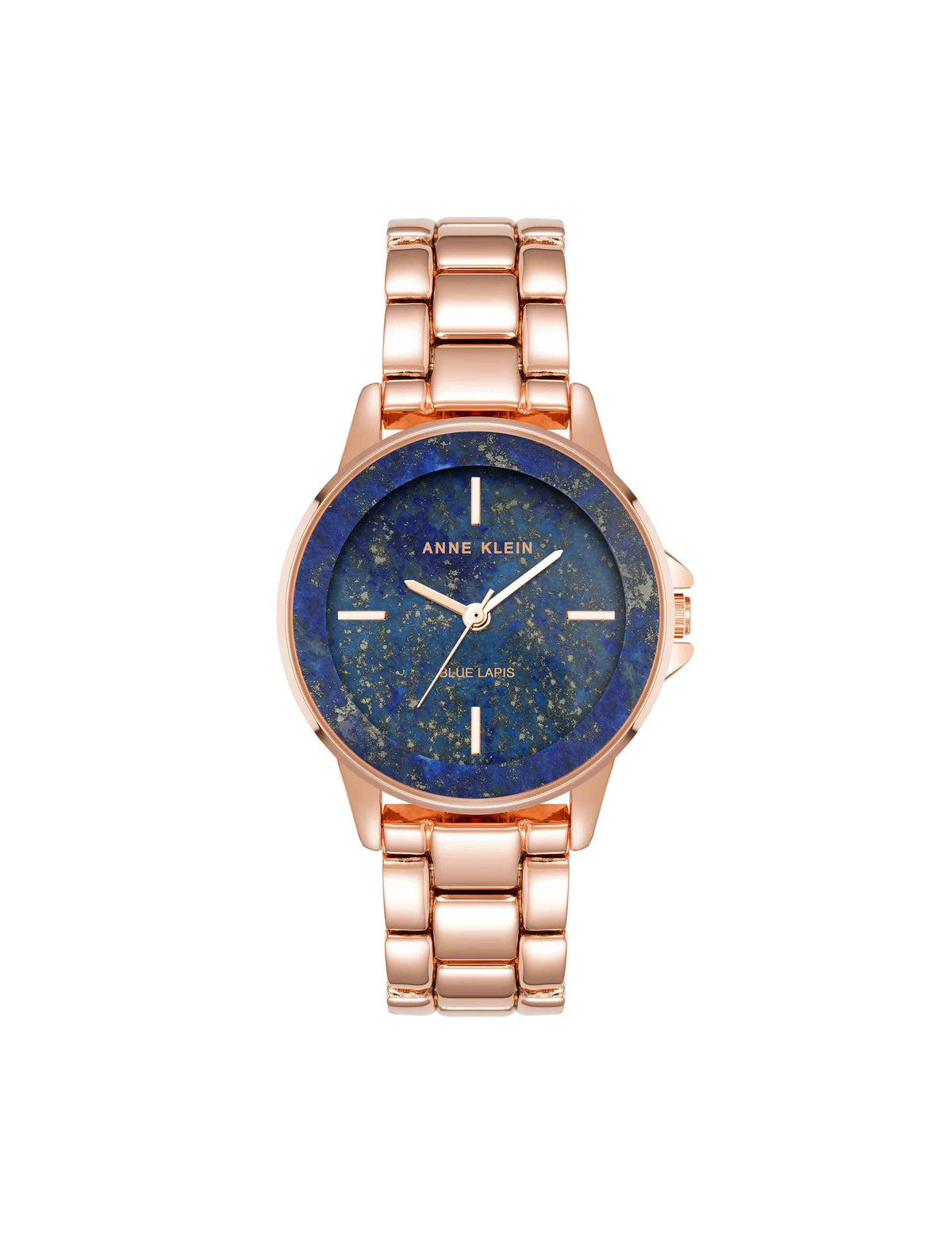 Anne Klein Rose Gold-Tone/Blue Lapis Gemstone Dial Bracelet Watch