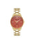 Anne Klein Red Aventurine/Gold-Tone Gemstone Dial Bracelet Watch