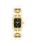 Anne Klein Black/Gold-Tone Octagonal Link Bracelet Watch