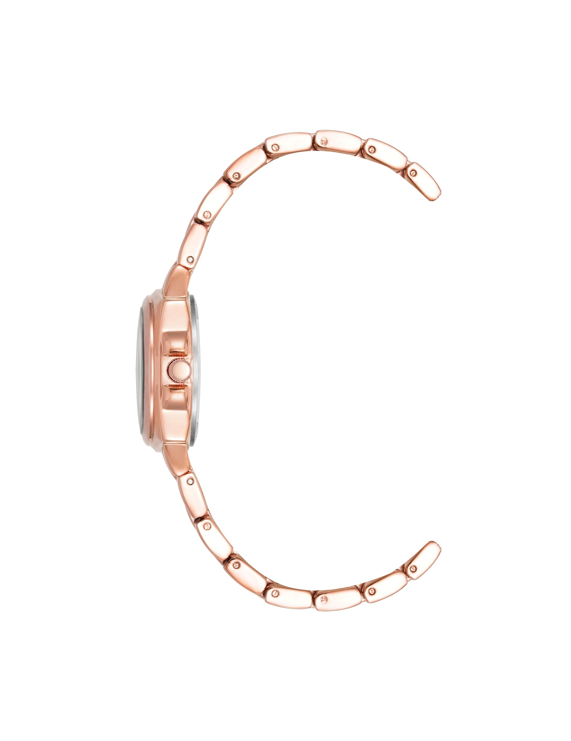 Anne Klein Rose Gold-Tone Cushion Case Bracelet Watch