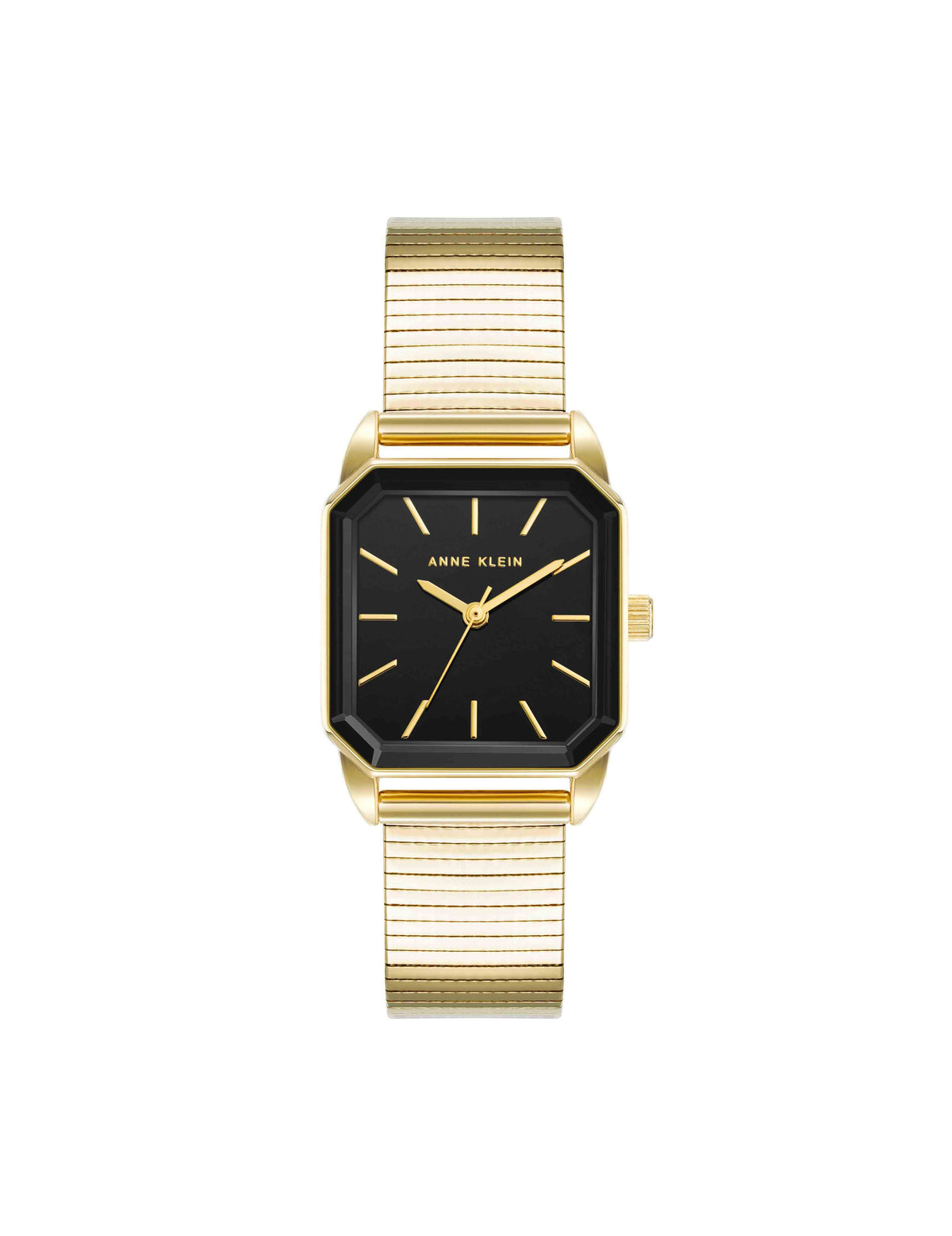 Anne Klein Gold-Tone/Black Retro Link Bracelet Watch