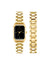 Anne Klein Gold-Tone/Black Octagonal Watch and Bracelet Set