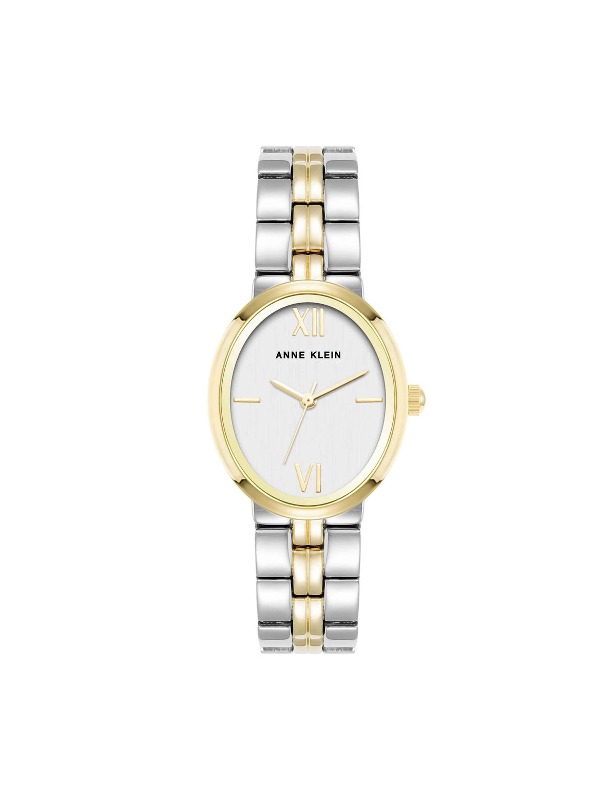 Anne Klein Two-Tone Minimalist Oval Case Watch
