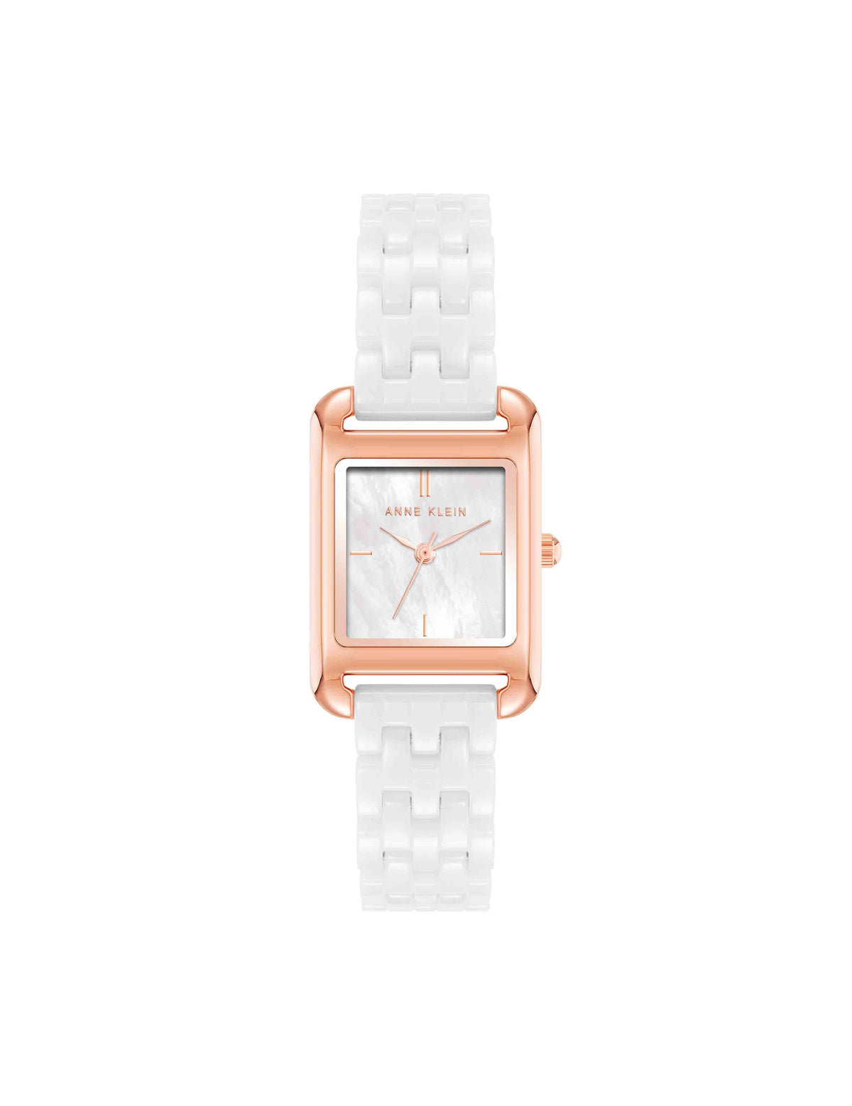 Anne Klein Rose Gold-Tone/ White Legacy Ceramic Bracelet Watch