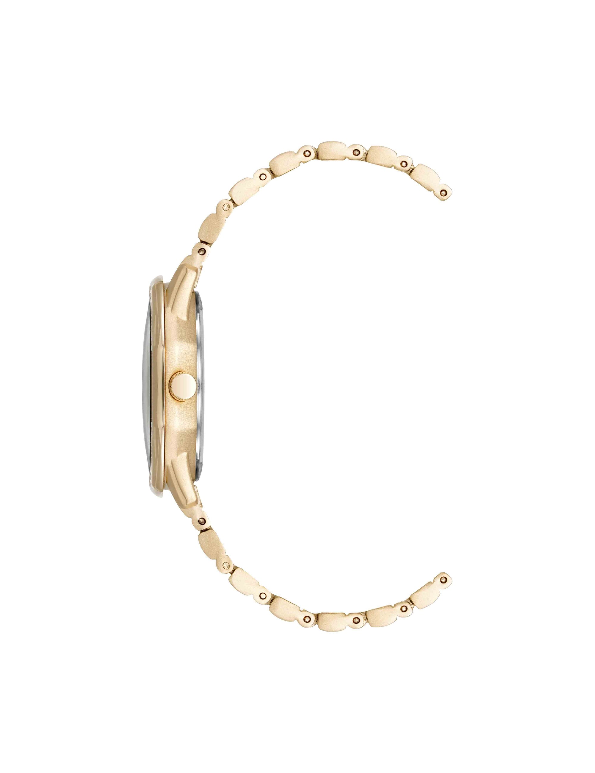 Anne Klein  Crystal Accented Octagonal Case Watch