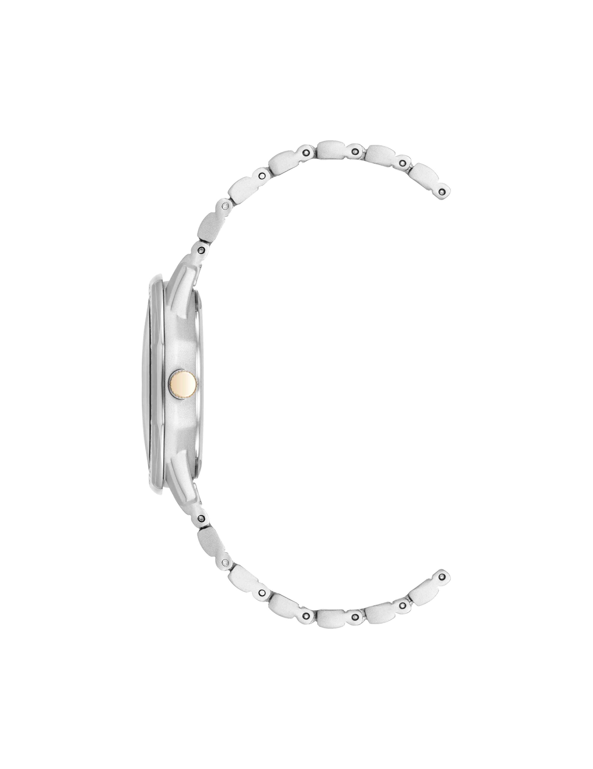 Anne Klein  Crystal Accented Octagonal Case Watch