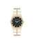 Anne Klein Black/Gold-Tone Faceted Crystal Bezel Watch