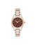 Anne Klein Brown/Silver-Tone/Rose Gold-Tone Minimalist Contemporary Watch