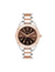 Anne Klein Brown/Silver-Tone/Rose Gold-Tone Minimalist Contemporary Boyfriend Watch