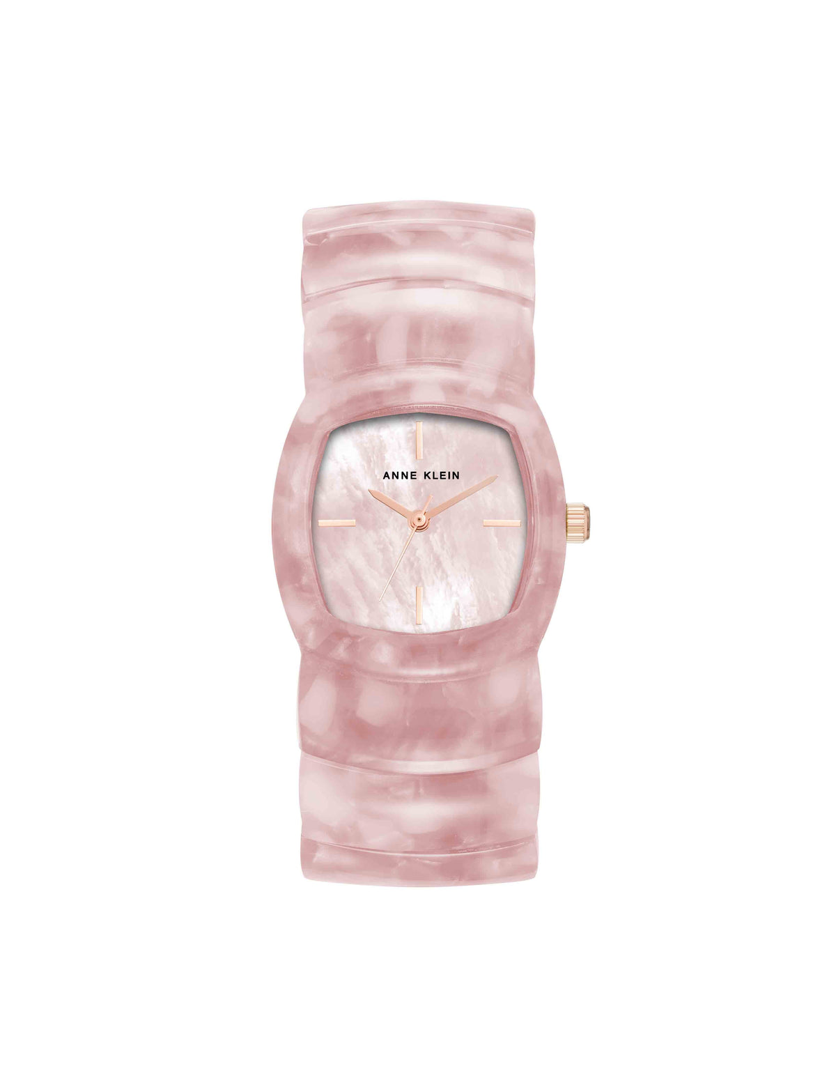 Anne Klein Rose Gold-Tone/Pink Marbleized Acetate Expansion Band Watch