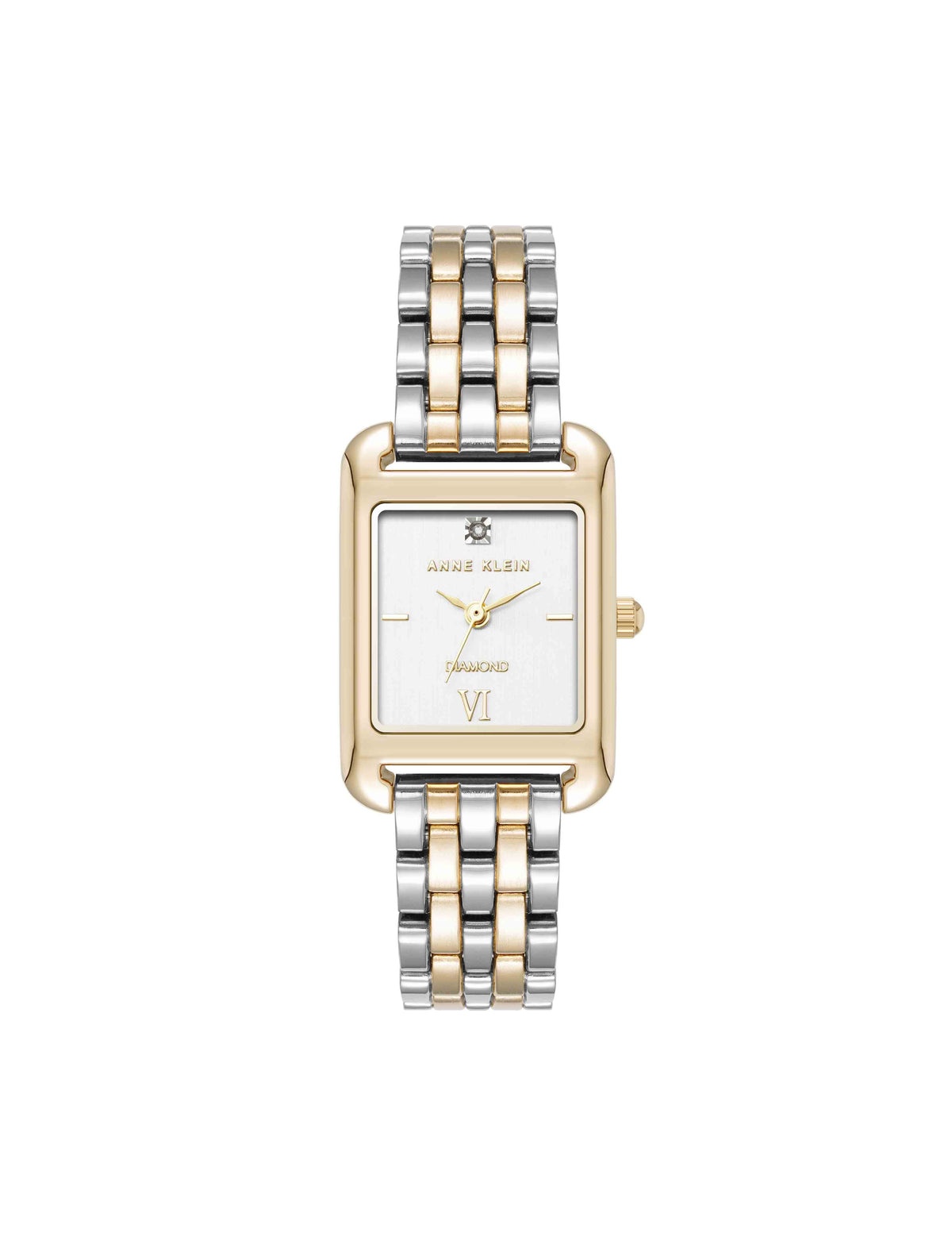 Anne Klein Silver-Tone/Gold-Tone Legacy Diamond Dial Watch