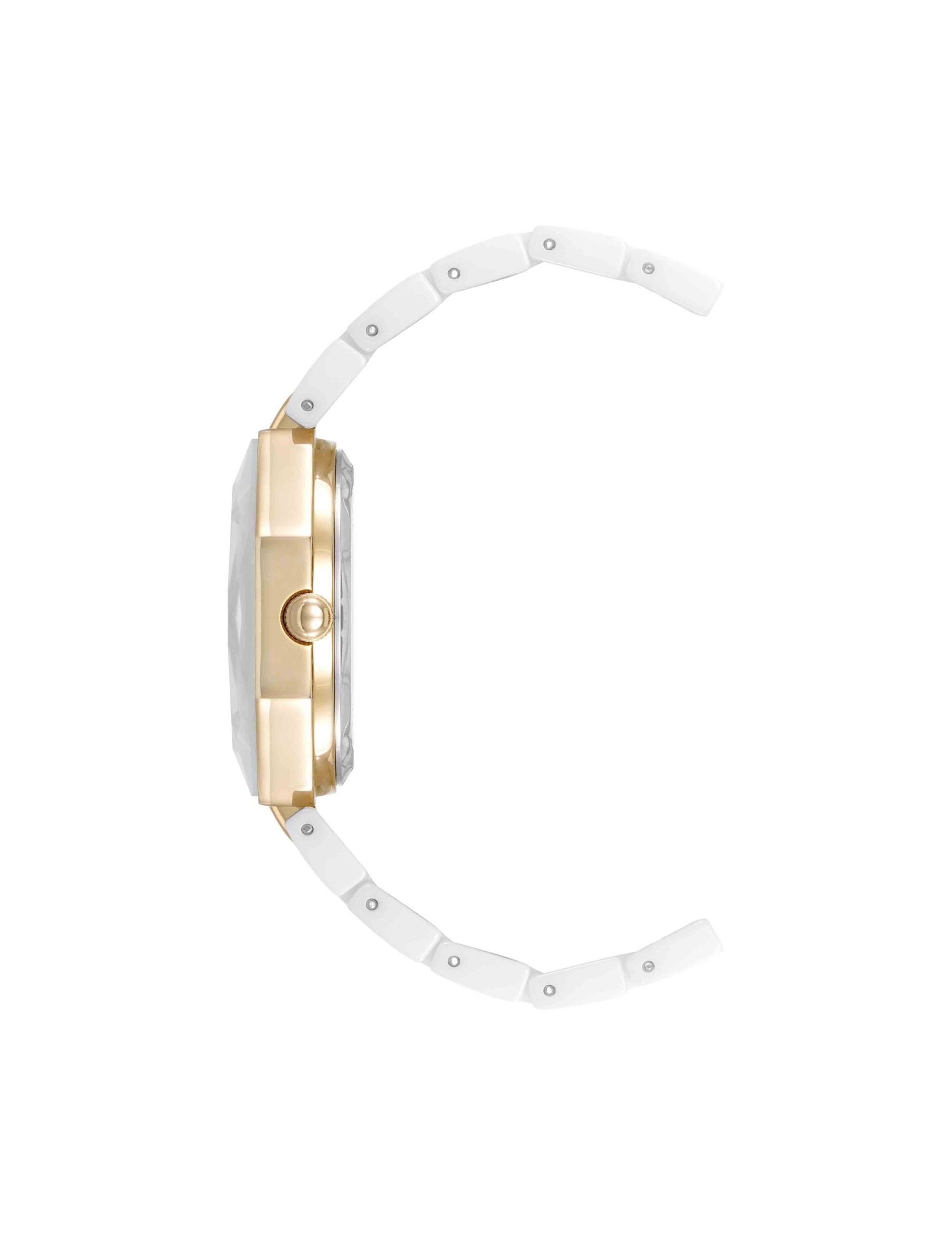 Anne Klein  Octagonal Ceramic Diamond Dial Bracelet Watch