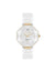 Anne Klein White/Gold-Tone Octagonal Ceramic Diamond Dial Bracelet Watch