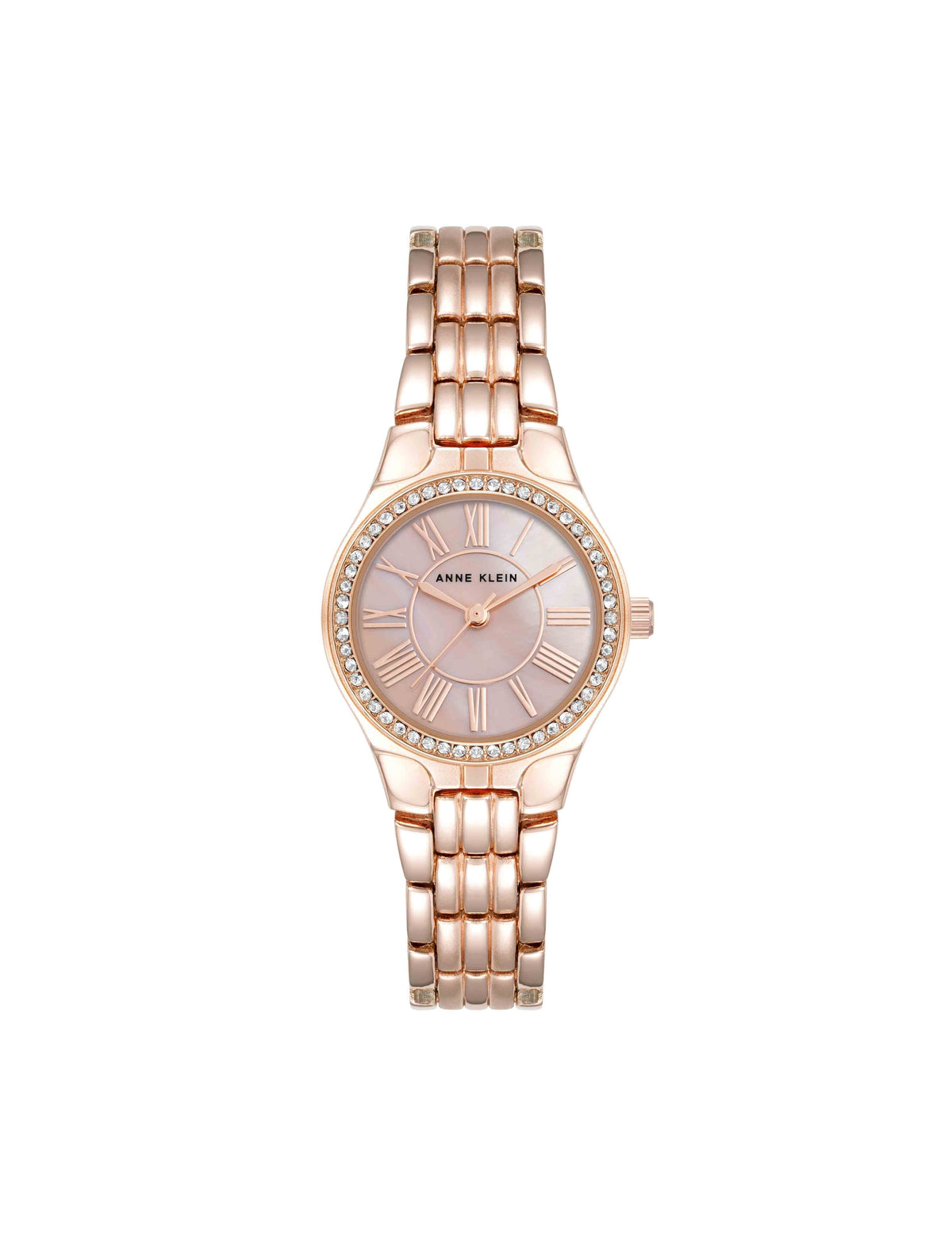 Anne Klein Rose Gold-Tone Premium Crystal Bezel Watch
