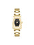 Anne Klein Gold-Tone/Black Faceted Case Bracelet Watch