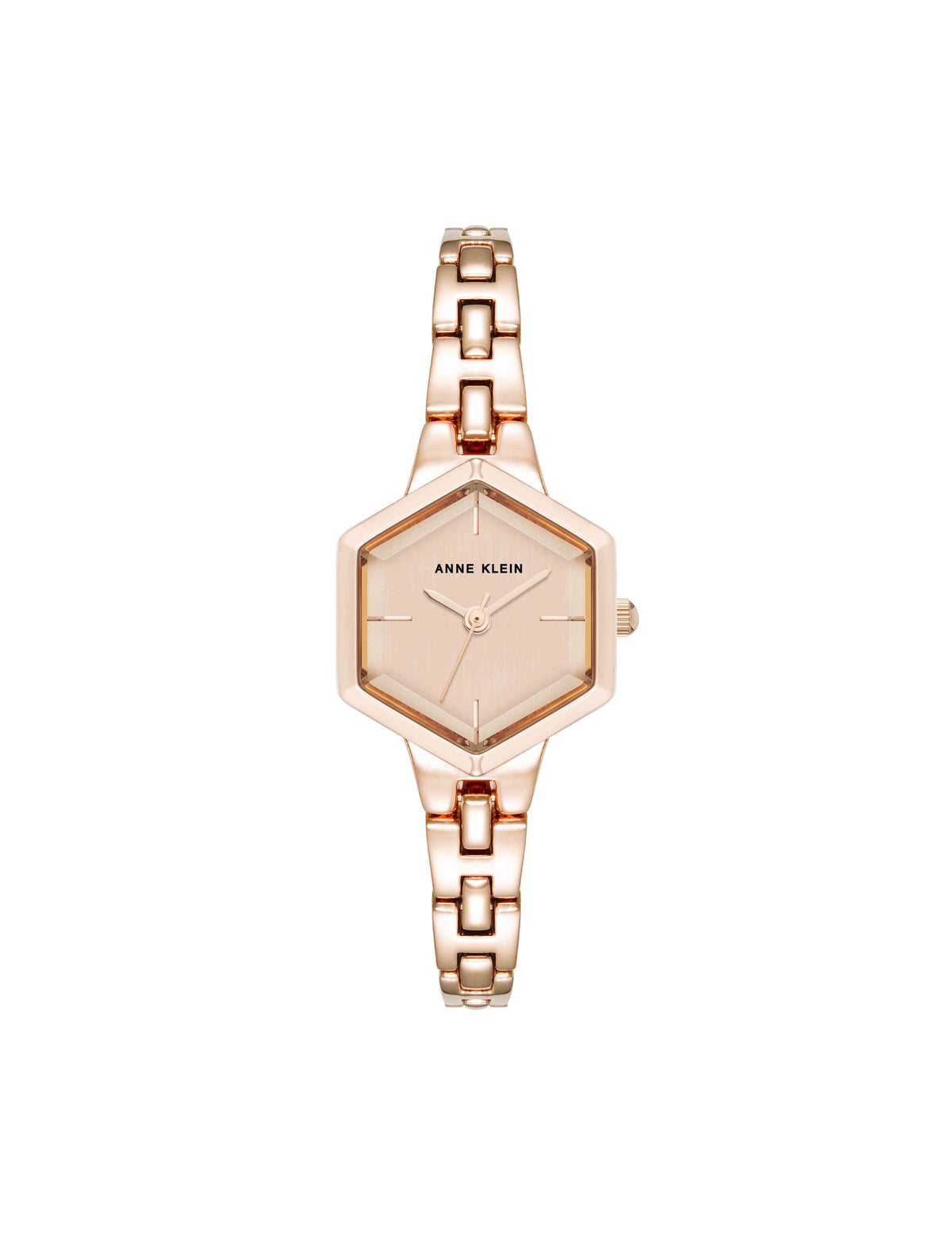 Anne Klein Rose-Tone Petite Hexagonal Bracelet Watch