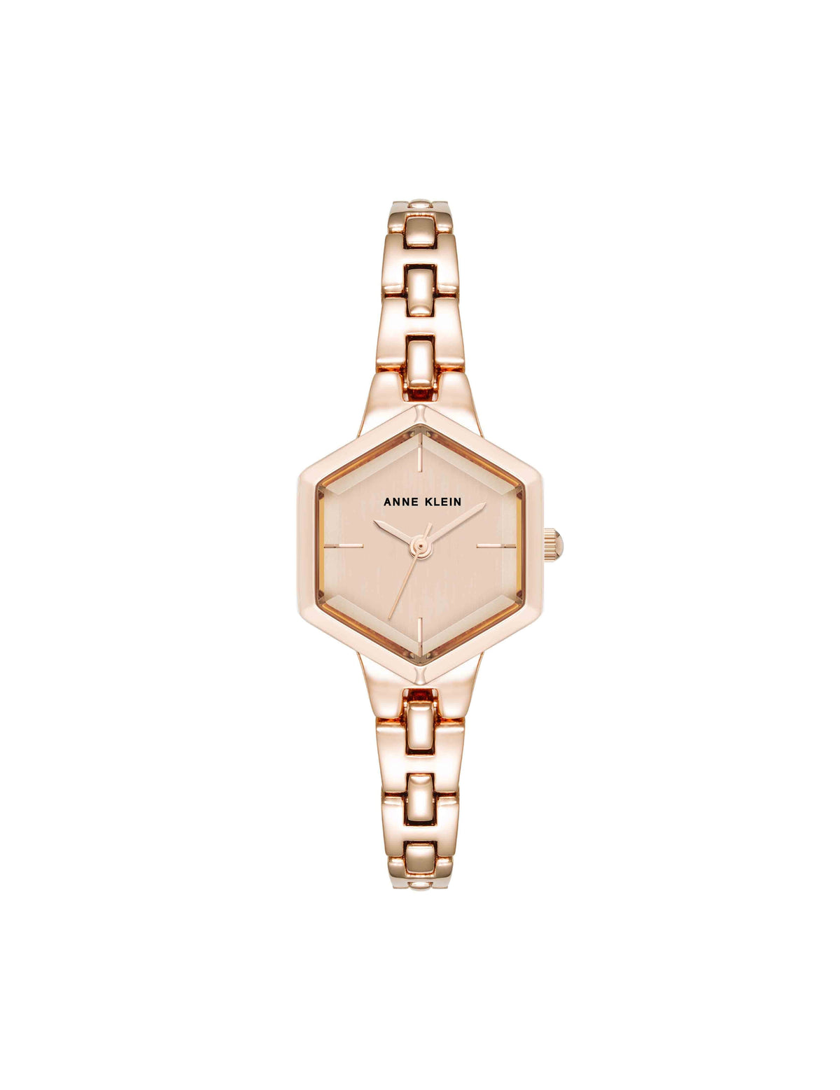 Anne Klein Rose Gold-Tone Petite Hexagonal Bracelet Watch