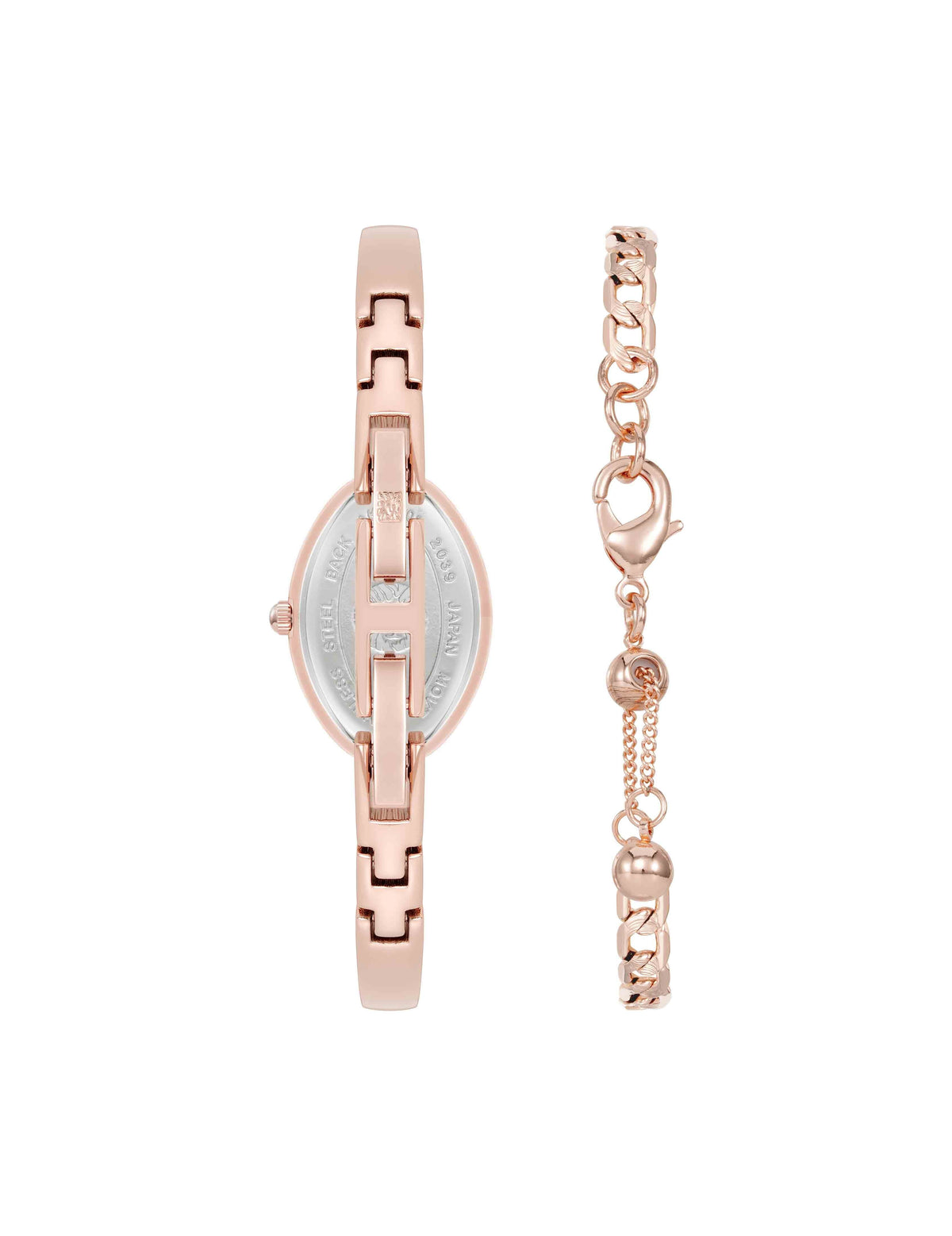 Anne Klein  Oval Gemstone Bangle Watch Set