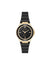 Anne Klein Gold-Tone/Black Ceramic Bracelet and Bezel Watch