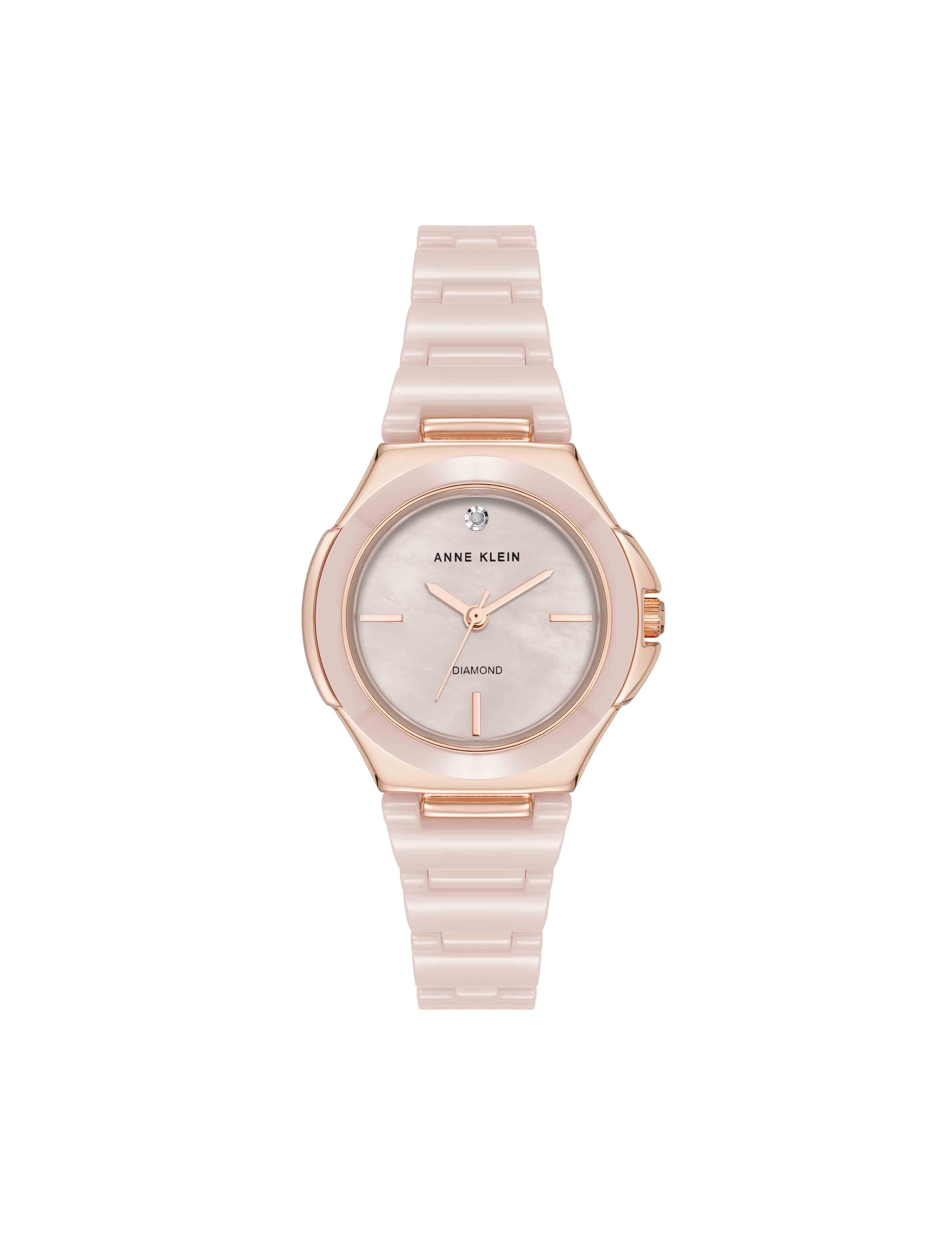 Anne Klein Women\'s Silver Rose Gold Analog Genuine Diamond Dial Bracelet Watch Diamond Dial Bracelet Watch | Anne Klein main image 2