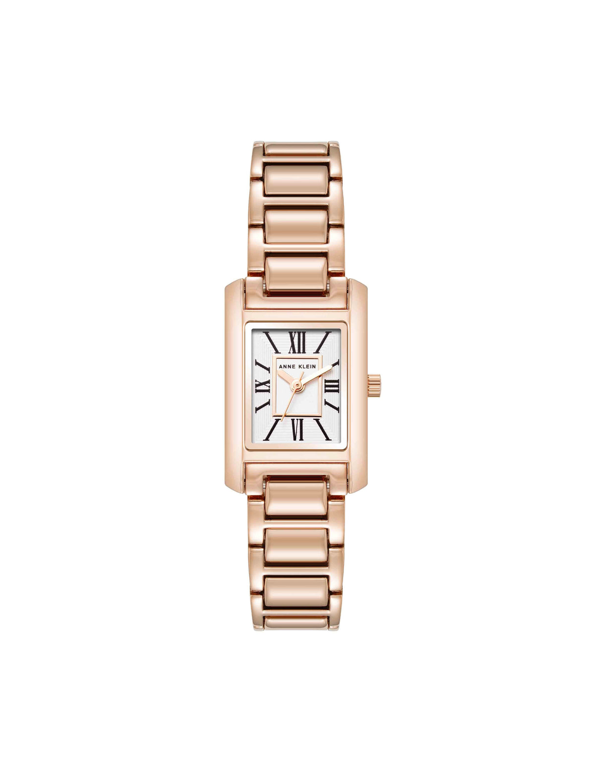 Anne Klein Rose Gold-Tone Classic Rectangular Roman Numeral Watch