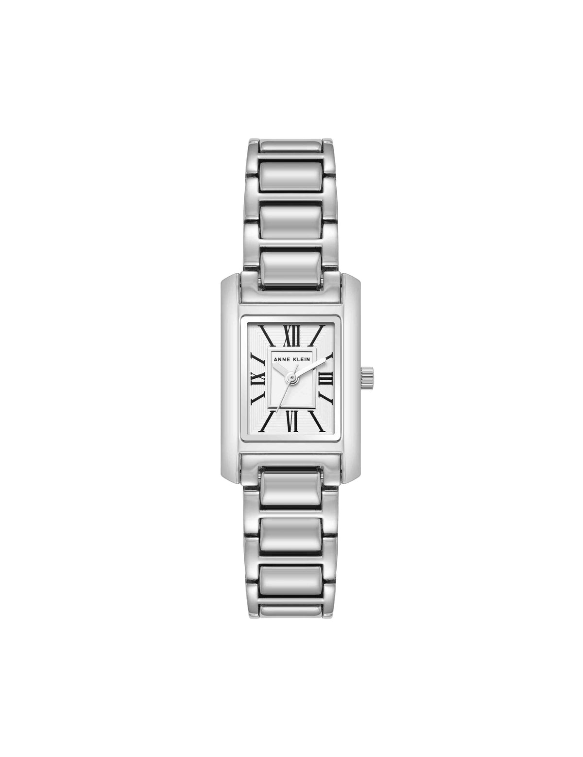 Anne Klein Silver-Tone Classic Rectangular Roman Numeral Watch