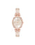 Anne Klein Blush/Rose Gold-Tone Oval Diamond Accented Bangle Watch