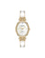 Anne Klein White/Gold-Tone Oval Diamond Accented Bangle Watch