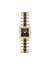 Anne Klein Black/Gold-Tone Petite Enamel Center Link Bracelet Watch