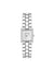 Anne Klein White/Silver-Tone Petite Enamel Center Link Bracelet Watch