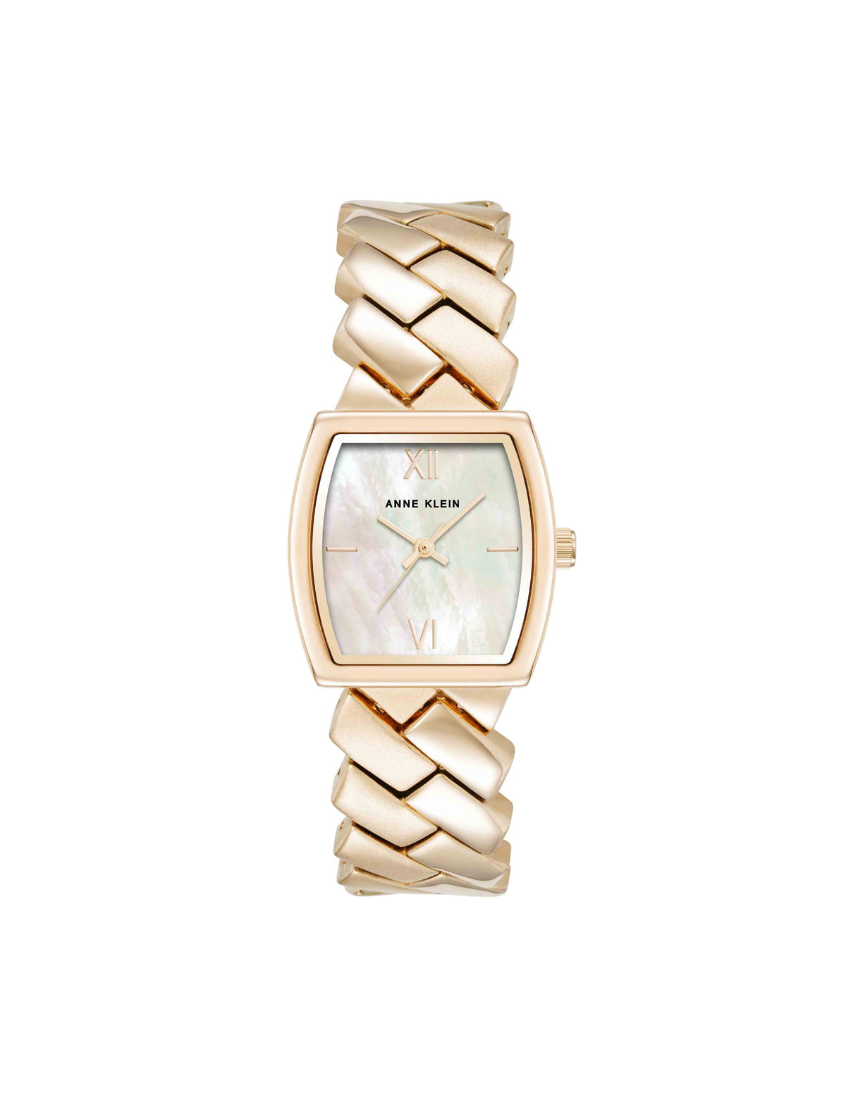 Anne Klein Gold-Tone Herringbone Bracelet Watch