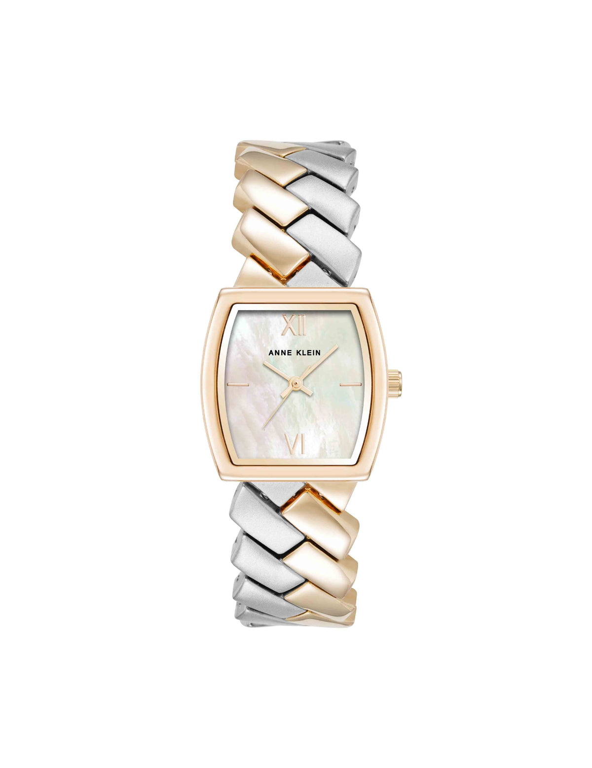 Anne Klein Two-Tone Herringbone Bracelet Watch