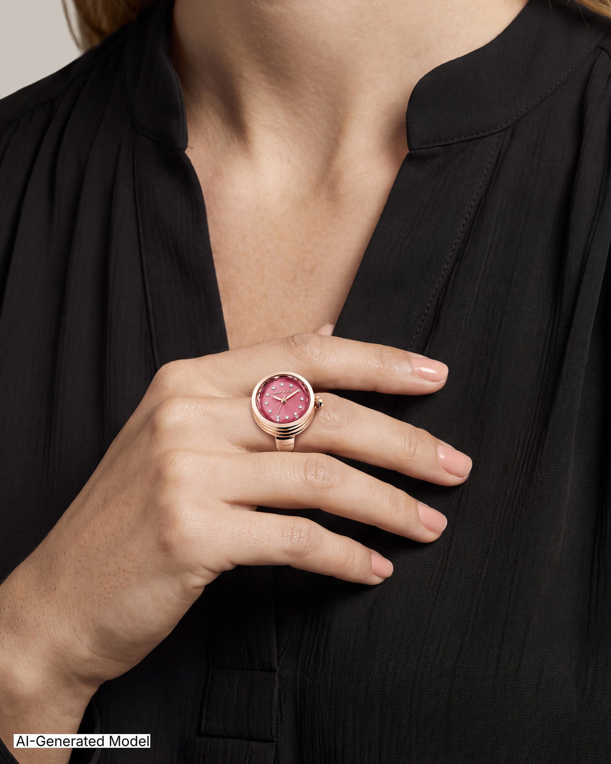 [SKU:AK-5124RINGMA] Crystal Accented Ring Watch