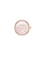 Anne Klein Pink/Rose Gold-Tone Faceted Crystal Ring Watch