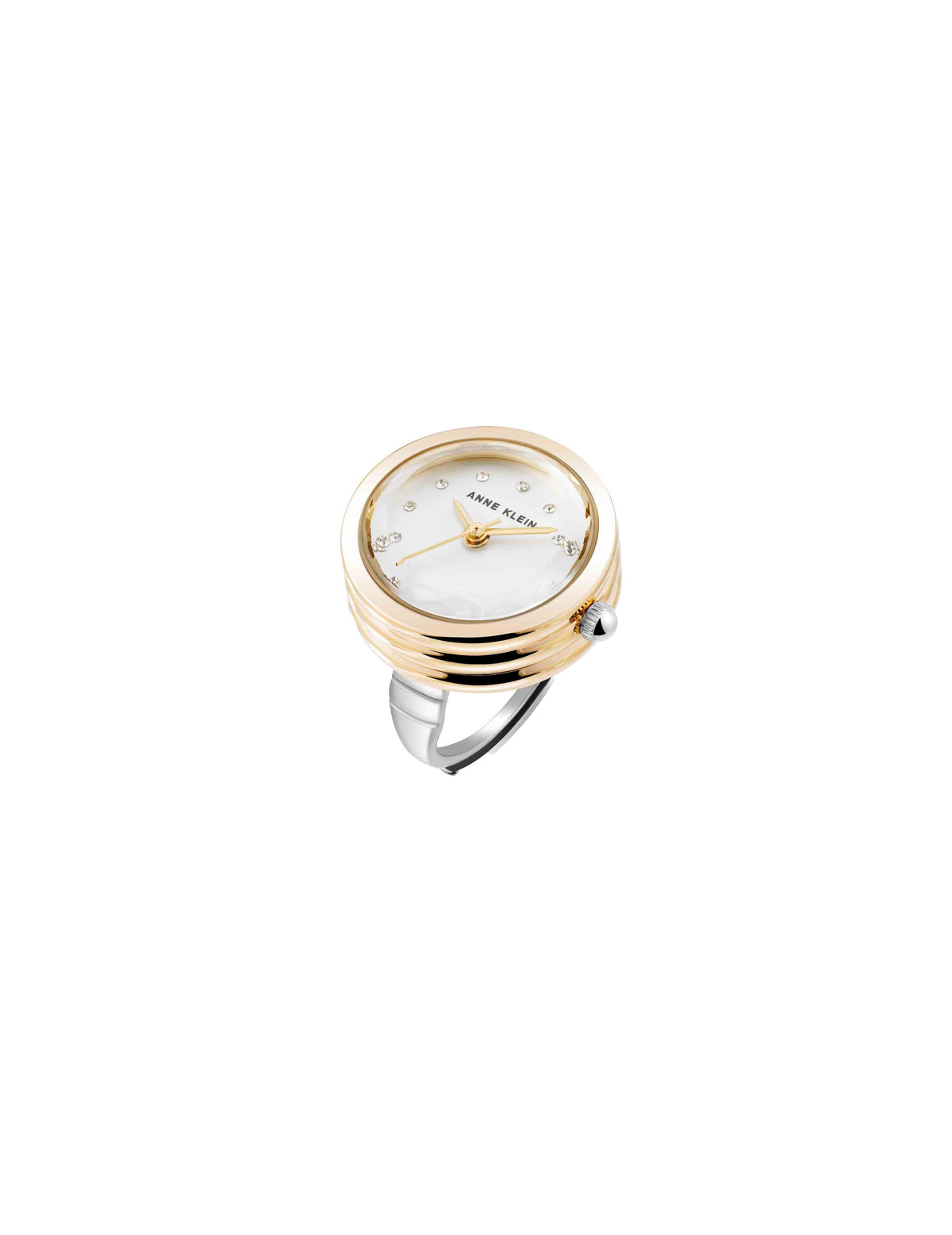 Anne Klein  Faceted Crystal Ring Watch