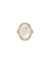 Anne Klein White/Gold-Tone Crystal Bezel Ring Watch