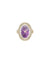 Anne Klein Purple/Gold-Tone Crystal Bezel Ring Watch