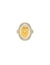 Anne Klein Yellow/Gold-Tone Crystal Bezel Ring Watch