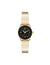 Anne Klein Gold-Tone/Black Faceted Crystal Lens Watch