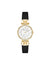 Anne Klein Gold-Tone/Black Consider It Sustainable Leather Strap Watch