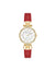 Anne Klein Gold-Tone/Red Consider It Sustainable Leather Strap Watch