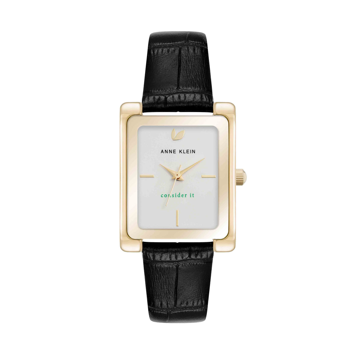 Rectangular Leather Band Watch | Anne Klein display picture 3