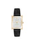 Anne Klein Gold-Tone/Black Consider It Rectangular Leather Band Watch