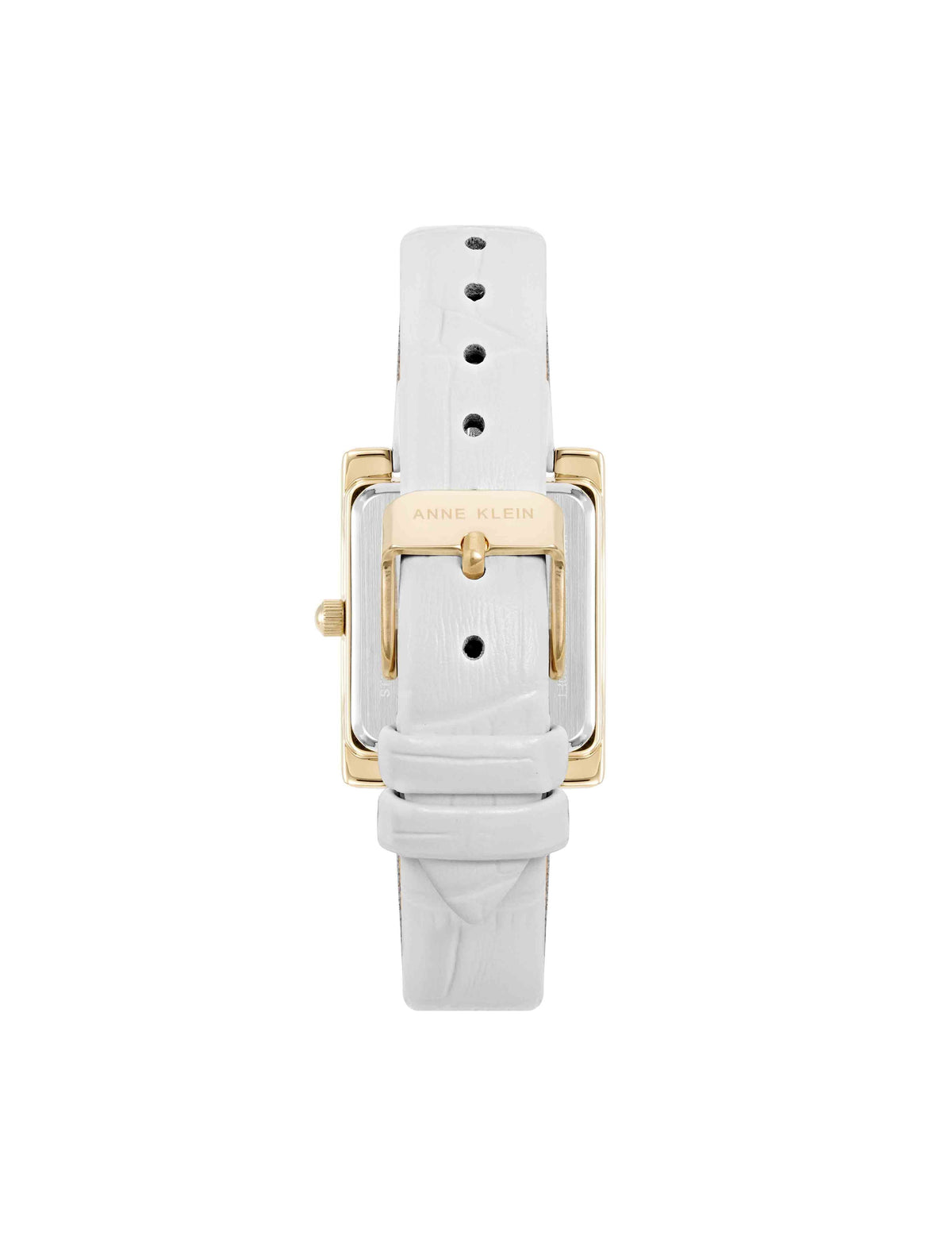 Anne Klein  Consider It Rectangular Leather Band Watch