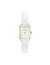 Anne Klein Gold-Tone/White Consider It Octagonal Leather Band Watch