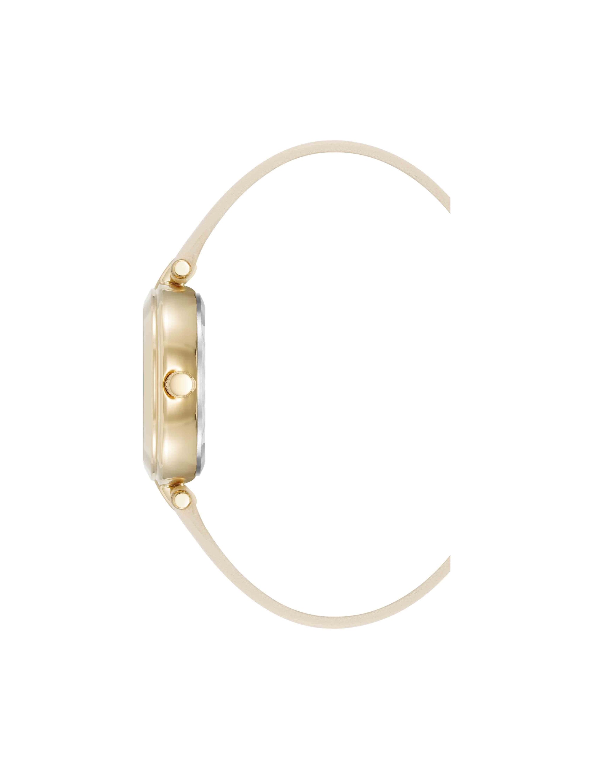 Anne Klein  Consider It Round Leather Band Watch